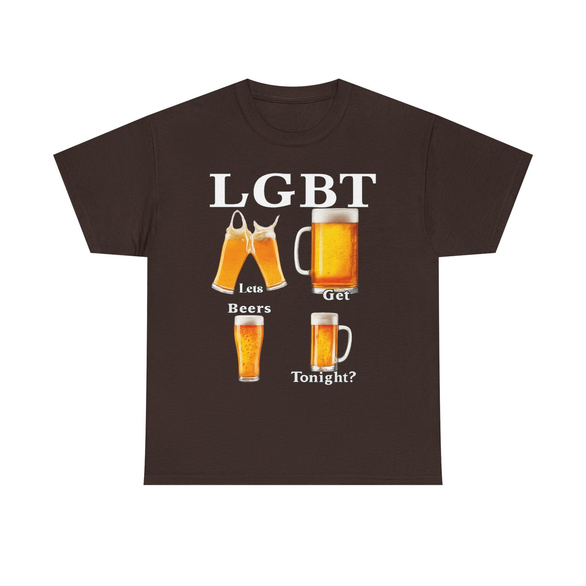 Let's Get Beers Tonight funny beer shirt in alternate color, unisex graphic tee