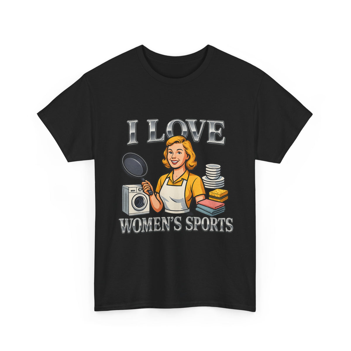 I Love Women's Sports Funny Graphic T-Shirt