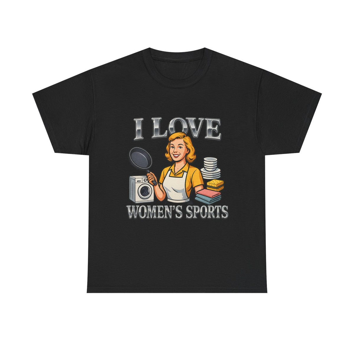 I Love Women's Sports Funny Graphic T-Shirt