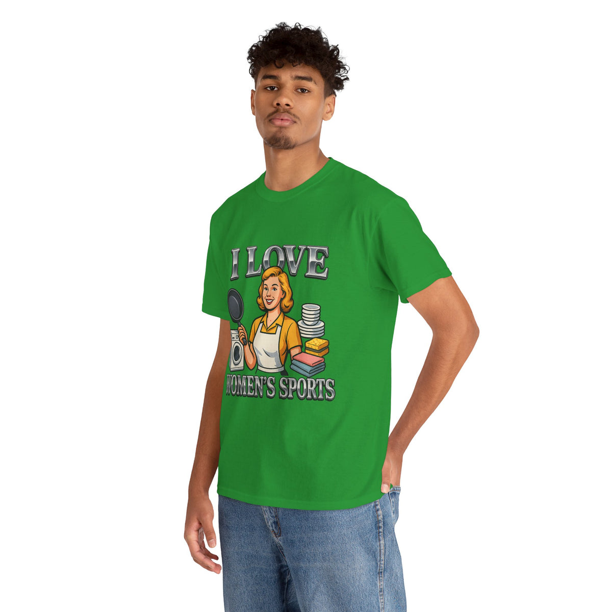 I Love Women's Sports Funny Graphic T-Shirt