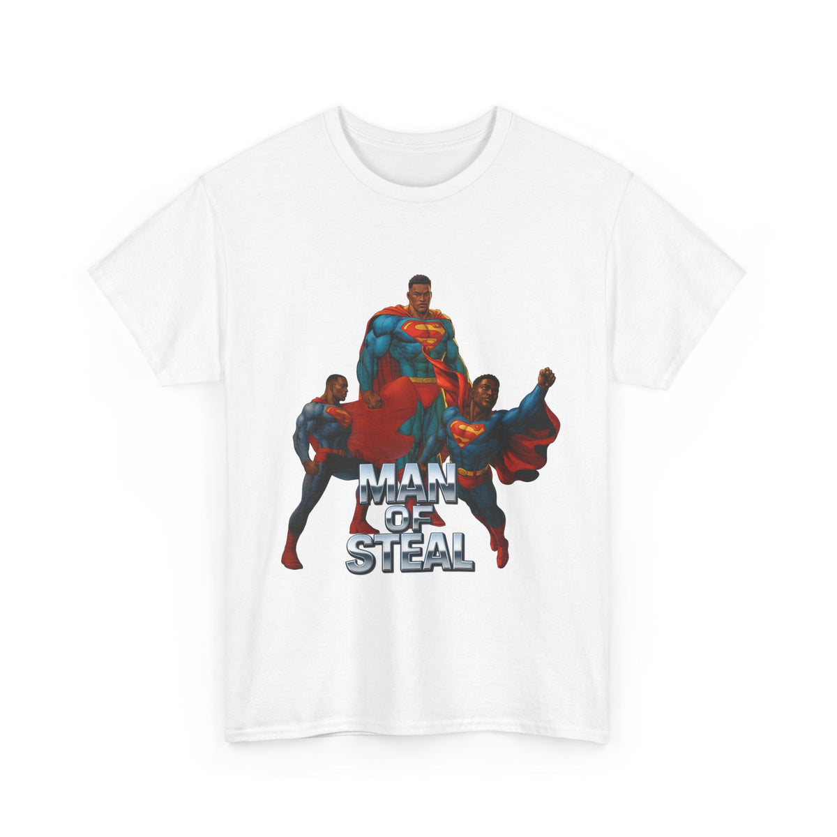 Man of Steal 2 – Funny Superhero Parody T-Shirt