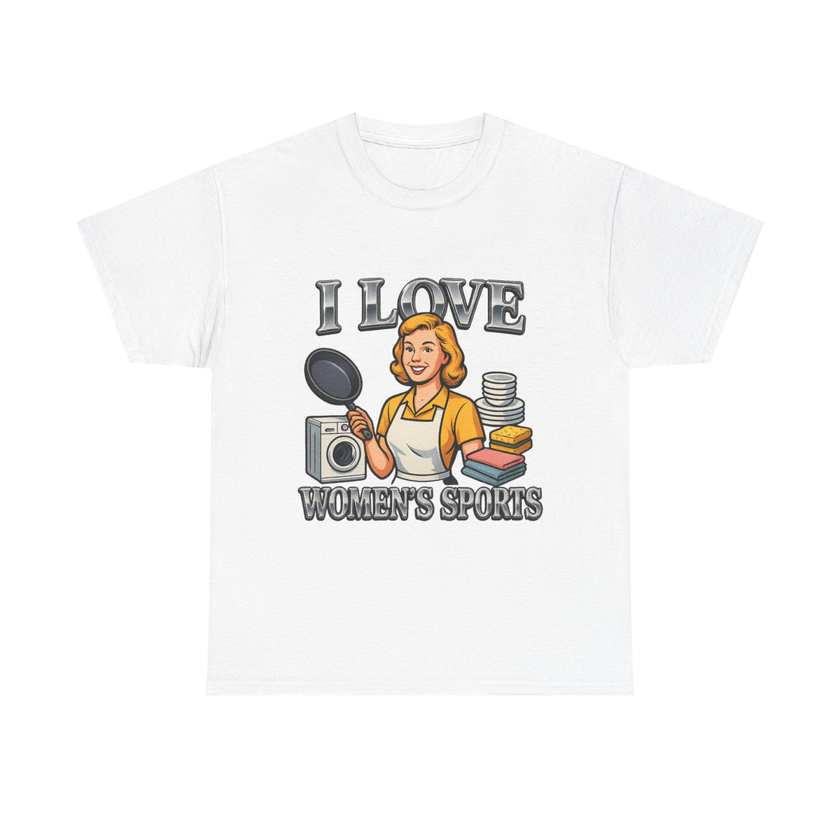 I Love Women's Sports Funny Graphic T-Shirt