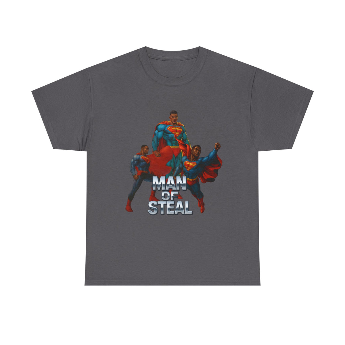 Man of Steal 2 – Funny Superhero Parody T-Shirt