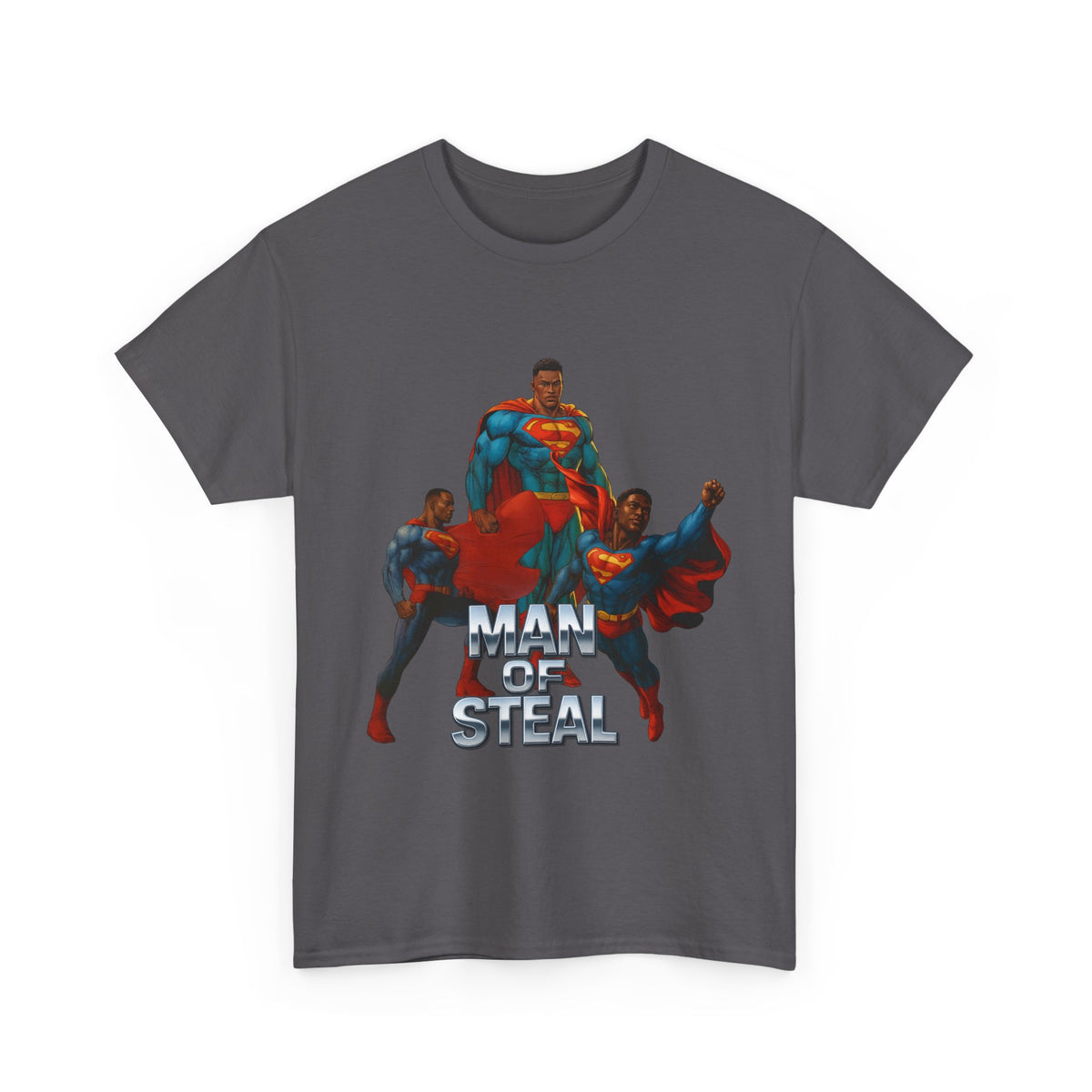 Man of Steal 2 – Funny Superhero Parody T-Shirt