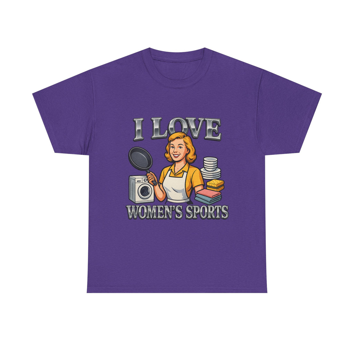 I Love Women's Sports Funny Graphic T-Shirt