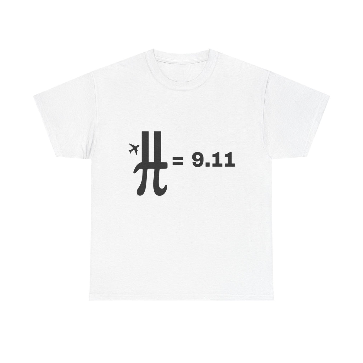 Pi Shirt funny math pun t-shirt front view, heavy cotton unisex tee