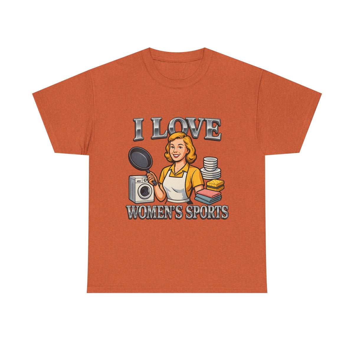 I Love Women's Sports Funny Graphic T-Shirt