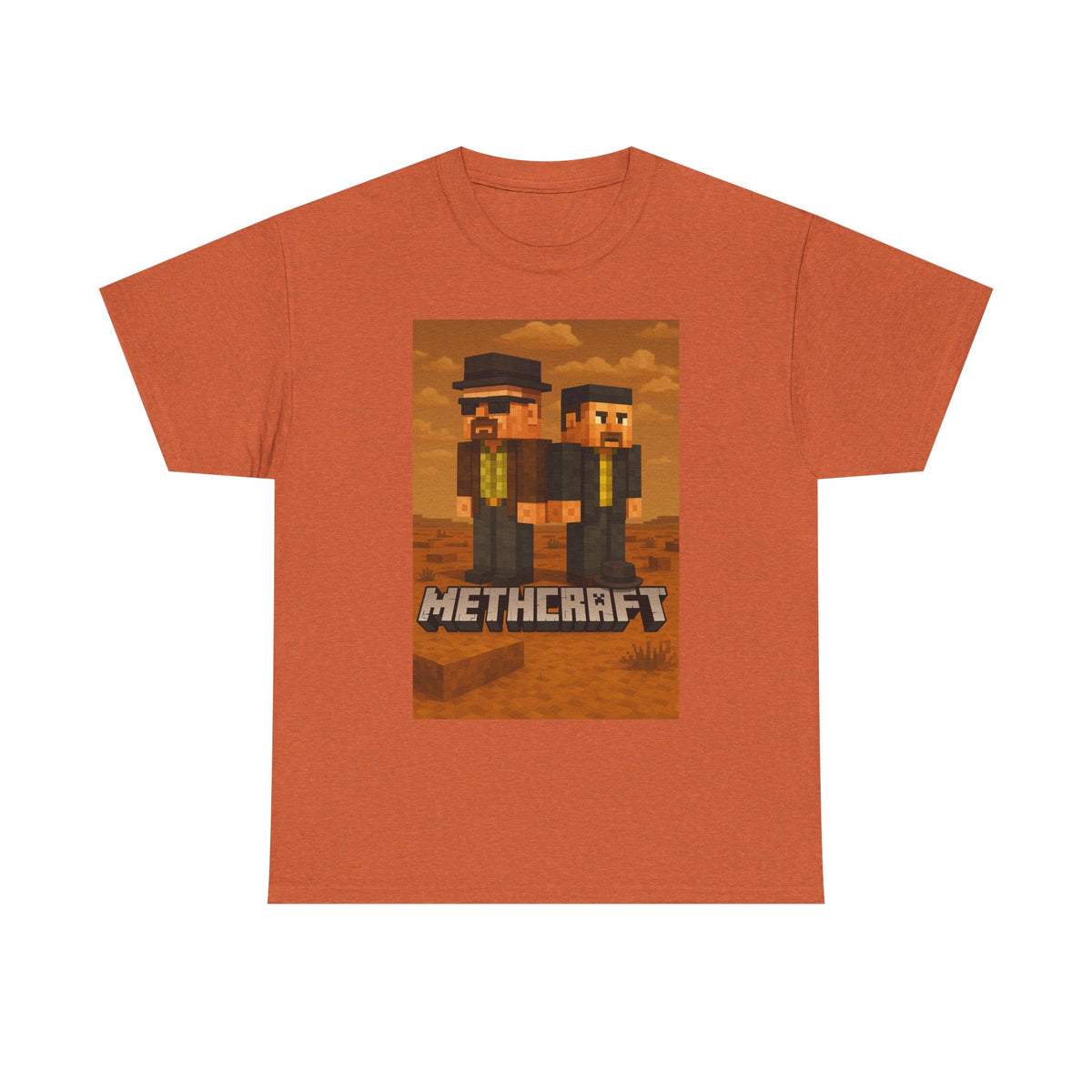 Methcraft funny block game parody t-shirt alternate color, heavy cotton unisex tee