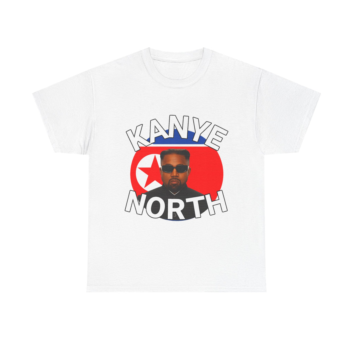Kanye North funny rap parody t-shirt front view, heavy cotton unisex tee