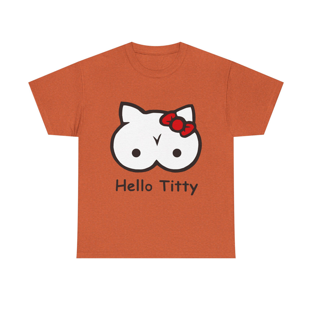 Hello Titty funny offensive parody t-shirt, alternate color heavy cotton unisex tee