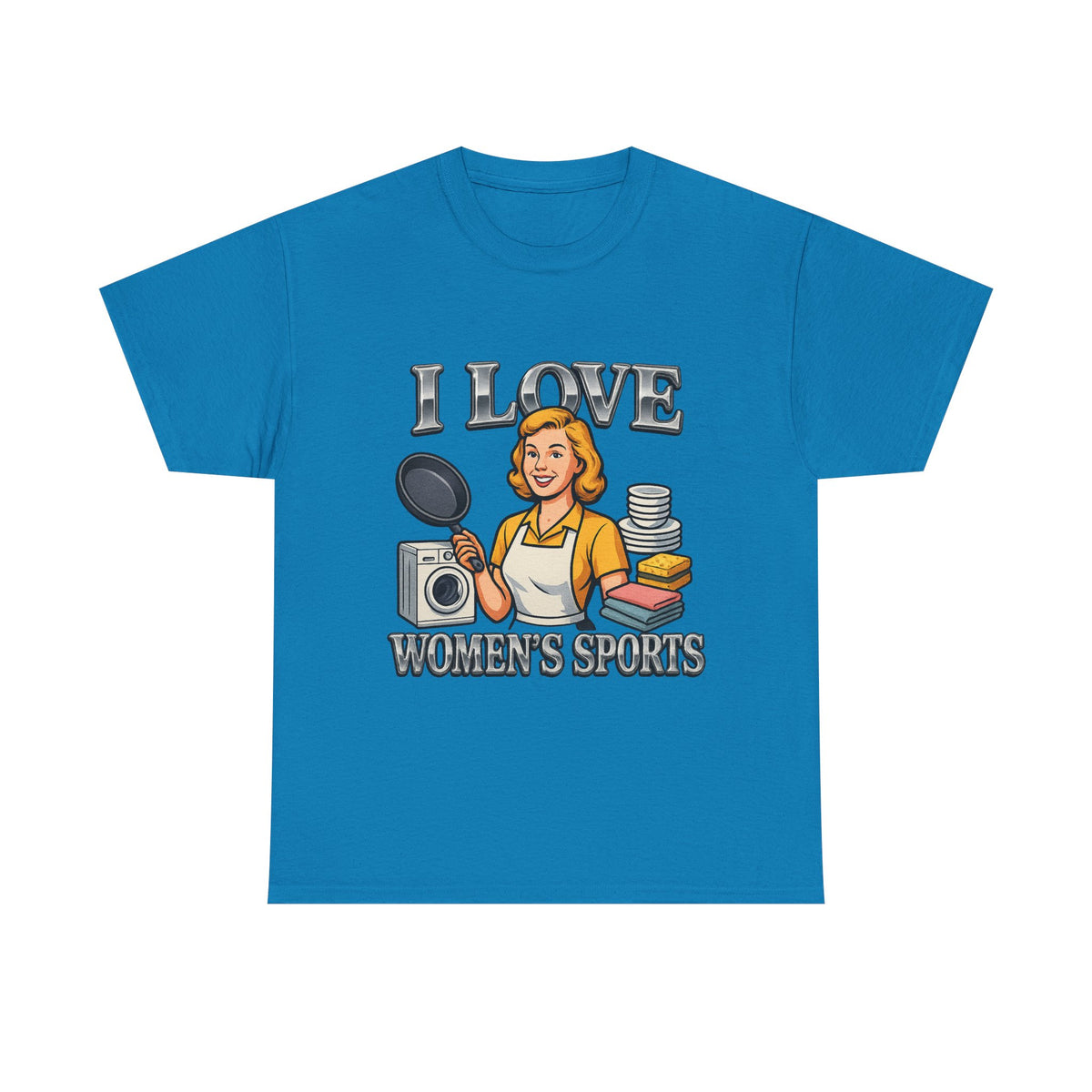 I Love Women's Sports Funny Graphic T-Shirt